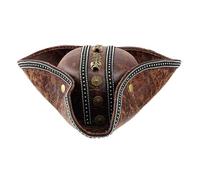 Stile punk goffrato in pelle PU cappello da pirata accessori costume per eventi fantasy e uso quotidiano cappello da gioco di ruolo