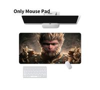 (Stile Q, 80*40*0,2 cm/31,50*15,75*0,08 pollici) Tappetino per mouse e tastiera per computer Myth Black Wukong