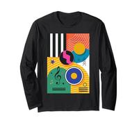 Stile retrò Geometrico Anni '80 Memphis Maglia a Manica