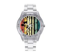 Stile retrò Jiu Jitsu Orologi da uomo in acciaio inox cinturino analogico al quarzo orologi da polso business, Stile:, regular, Bracciale