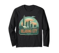 Stile retrò Oklahoma City, OKC Skyline della Città Maglia a Manica