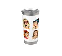 Stile retrò Pop Art Illustrazione Donna Donna Bicchiere termico in acciaio inox doppia parete