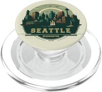 Stile retrò Seattle, skyline della città di Washington PopSockets PopGrip per MagSafe
