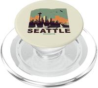 Stile retrò Seattle, skyline della città di Washington PopSockets PopGrip per MagSafe