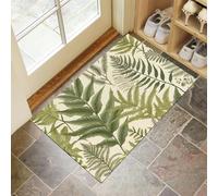 Stile Retrò Zerbino Trappola Sporco, Tappetino Antiscivolo Lavabile In Lavatrice, Felce, Zerbino D'Ingresso Soft And Comfortable Per Cane, Ingresso, Port, 60 X 90 Cm Verde