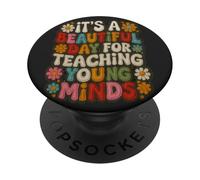 Stile ricamato, è una bella giornata per insegnante di apprendimento PopSockets PopGrip Adesivo