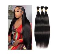 Stile Ricci e Bagnati Extension for capelli lisci e umani, intrecciati, sfusi, 50 g/pacchi, senza trama, capelli brasiliani Remy Uso quotidiano(16inches)