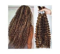 Stile Ricci e Bagnati P4/27 Evidenziare Onda Profonda Boho Treccia Capelli 100g Nessuna Trama Ricci Estensioni Capelli Umani Bulk Uso quotidiano(16inches)