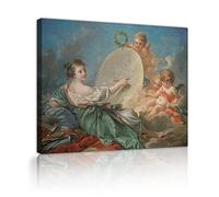 Stile Rococò Incorniciato Arte Della Parete Allegoria della Pittura Poster Immagini Per La Parete Francois Boucher Stampa Su Tela Decorazione Della Parete Paese 55x70cm Innerframe