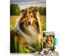 Stile Rough Collie 6 Puzzle 1000 pezzi per adolescenti Giocattoli che creano dipendenza e sfidano l'intelligenza del cervello Interazione genitore-figlio 38x26cm