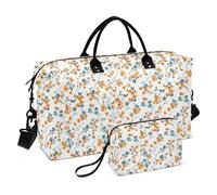 Stile rustico fresco giallo motivo floreale decorativo Weekender Bag palestra sport borsone con tracolla regolabile per viaggio impermeabile Bolsa para en Avion