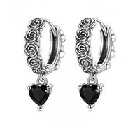 Stile scuro Dark Night Rose Heart Love Orecchini per le donne Orecchini da festa