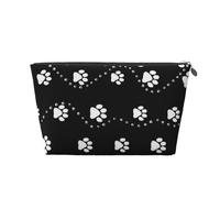 Stile stampa zampe di cane nero, Borsa da toilette Borsa per trucco Borsa per cosmetici Borsa da toilette da viaggio portatile