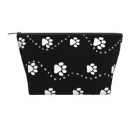 Stile stampa zampe di cane nero, Borsa da toilette Borsa per trucco Borsa per cosmetici Borsa da toilette da viaggio portatile