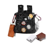 Stile Steampunk per la Vita Borsellino Accessorio in Tessuto Denim Vintage