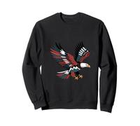 Stile tatuaggio aquila calva patriottica USA Art Design Felpa