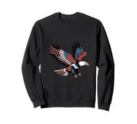 Stile tatuaggio aquila calva patriottica USA Art Design Felpa