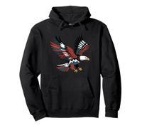 Stile tatuaggio aquila calva patriottica USA Art Design Felpa con Cappuccio