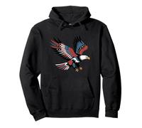 Stile tatuaggio aquila calva patriottica USA Art Design Felpa con Cappuccio