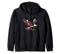Stile tatuaggio aquila calva patriottica USA Art Design Felpa con Cappuccio