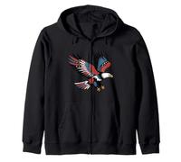 Stile tatuaggio aquila calva patriottica USA Art Design Felpa con Cappuccio