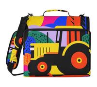 Stile Trattore Colorato 1.5 Pollici 3-Ringing Binder Cerniera con Cinghia Multi-Tasca Portatile Casa Viaggio di Stoccaggio Borsa per la Scuola Organizadores de carteras