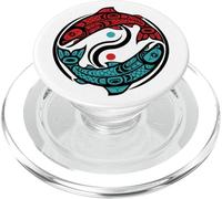 Stile tribale dei nativi americani del salmone del Pacifico nord PopSockets PopGrip per MagSafe