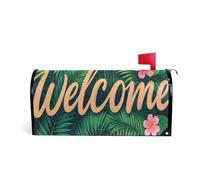 Stile tropicale Benvenuto Foglie Verdi Copertura decorativa della cassetta postale per mardi unico vacanza mailbox copre magnetico formato standard Caja de correos