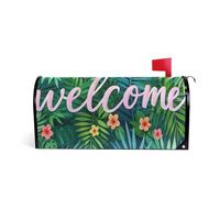Stile tropicale Benvenuto Foglie Verdi Decorativo mailbox copre per il Ringraziamento divertimento patriottico mailbox copre dimensioni standard copertura para buzon