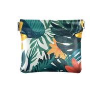 Stile tropicale Foglie Verdi Fiore di Modo delle Donne di Cuoio Della Moneta Della Borsa Portafoglio Unico Cosmetico Borse per la Borsa per gli Uomini Donne Viaggio monedero