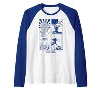 Stile urbano estetico giapponese Retro Art Vibes Tokyo Fashion Maglia con Maniche Raglan