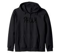 Stile Urbano Philly in Testo Nero Felpa con Cappuccio