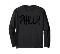 Stile Urbano Philly in Testo Nero Maglia a Manica