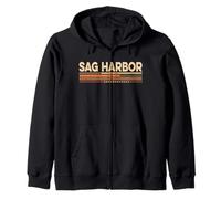 Stile Vintage Anni '70 di Sag Harbor New York Felpa con Cappuccio