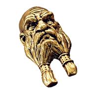 Stile vintage artigianale in ottone vecchio uomo fascino con intricato intaglio dettagli per giardino decorazione casa lunga barba ciondolo anziano, Misura unica, come descritto, come descritto