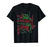 Stile Vintage Buon Natale Traduzione Word Pattern Maglietta