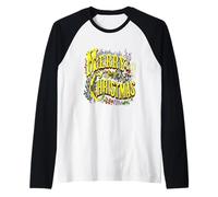 Stile Vintage Buon Natale Vacanze Auguri Vettoriali Maglia con Maniche Raglan