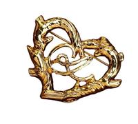 Stile vintage, croci traforate, spilla d'amore, rame, dorata, spilla da donna, camicette, giacche, sciarpe, accessori, minimalista ago d'oro, Taglia unica, come descritto