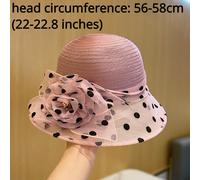 Stile Vintage Donna a Pois Rete Secchio Top Cappello 3D Fiore Ballo Banquet