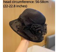 Stile Vintage Donna a Pois Rete Secchio Top Cappello 3D Fiore Ballo Banquet