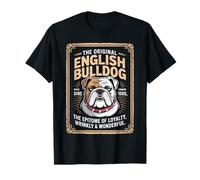 Stile Vintage retrò Bulldog Inglese Art Lover Maglietta