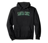 Stile vintage Santa Cruz CA invecchiato verde Varsity Felpa con Cappuccio