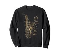 Stile Vintage Sassofono Con Note Musicali Sassofonista Felpa