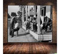 Stile vintage, storia del barbiere africano, foto retrò, poster d'arte africana, dipinto su tela, stampe murali, decorazione 50x60 cm, senza cornice