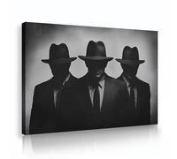 Stile Vintage Tela di canapa Arte della parete Uomo misterioso Stile silhouette Immagini astratte Stampe di opere d'arte Poster Pittura murale per l'arredamento dell'ufficio 40x60cm telaio interno