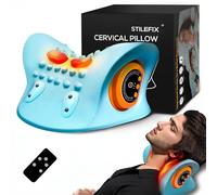 STILEFIX Cuscino massaggiatore per il collo per alleviare il dolore dei tessuti profondi, barella portatile per il collo con calore, 3 modalità regolabili, massaggiatore ergonomico per spalle a 26°