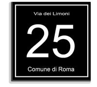 Stileitaliano numero civico moderno personalizzato esterno ed interno in alluminio targa moderna numeri civici (Nero)