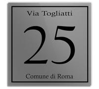 Stileitaliano numero civico moderno personalizzato esterno ed interno in alluminio targa moderna numeri civici (Grigio)
