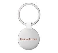 Stileitaliano portachiavi personalizzato rotondo con incisione porta chiavi in metallo tondo (Personalizzato 1 Pezzo)