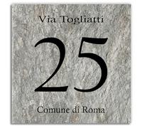 Stileitaliano targa numero civico in alluminio per esterno personalizzato con trattamento anti UV (Pietra)
